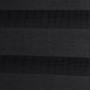 Detailaufnahme: Sol Royal Doppelrollo SolDecor DL2, 85x150cm, Schwarz, mit transparenten und blickdichten Streifen.