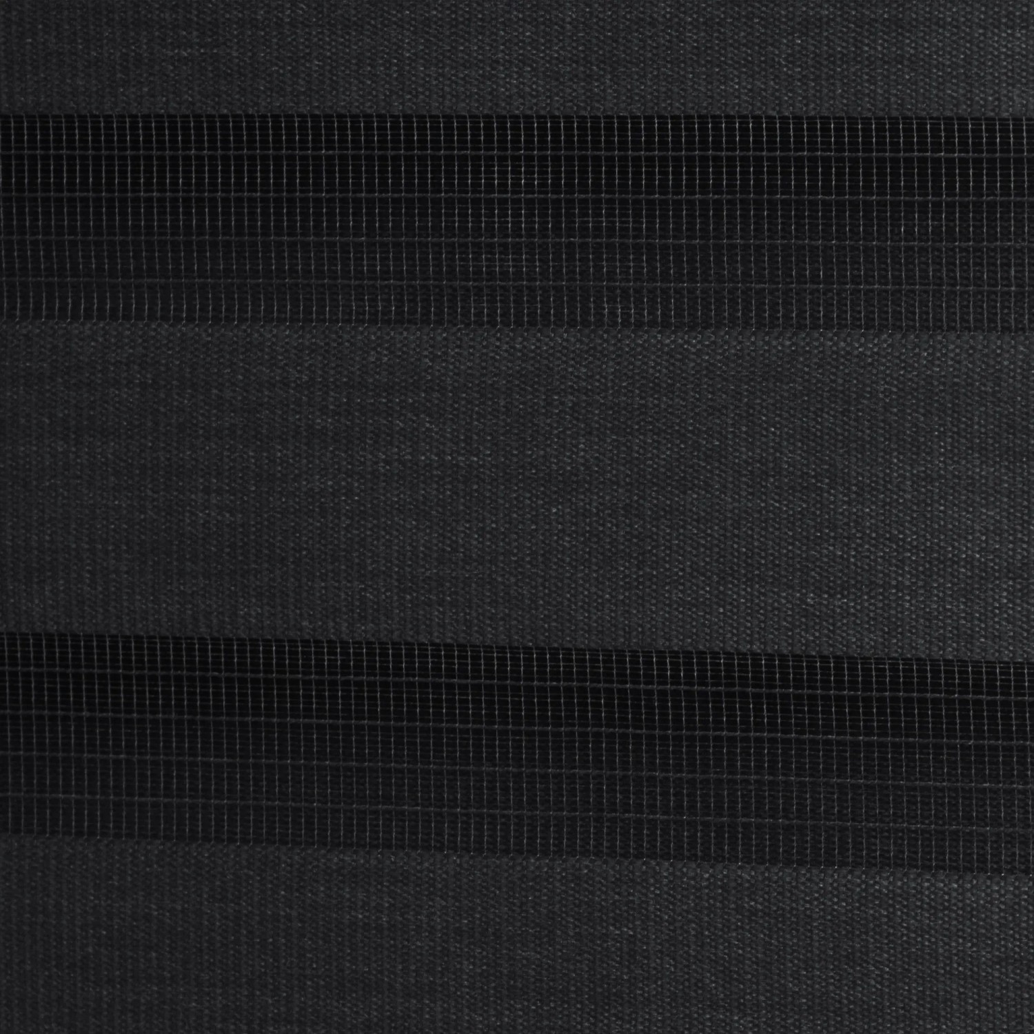 Detailaufnahme: Sol Royal Doppelrollo SolDecor DL2, 85x150cm, Schwarz, mit transparenten und blickdichten Streifen.