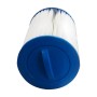 Weißer Whirlpool Filterkartusche mit blauer Kappe, 15 cm. Für klares Whirlpoolwasser.