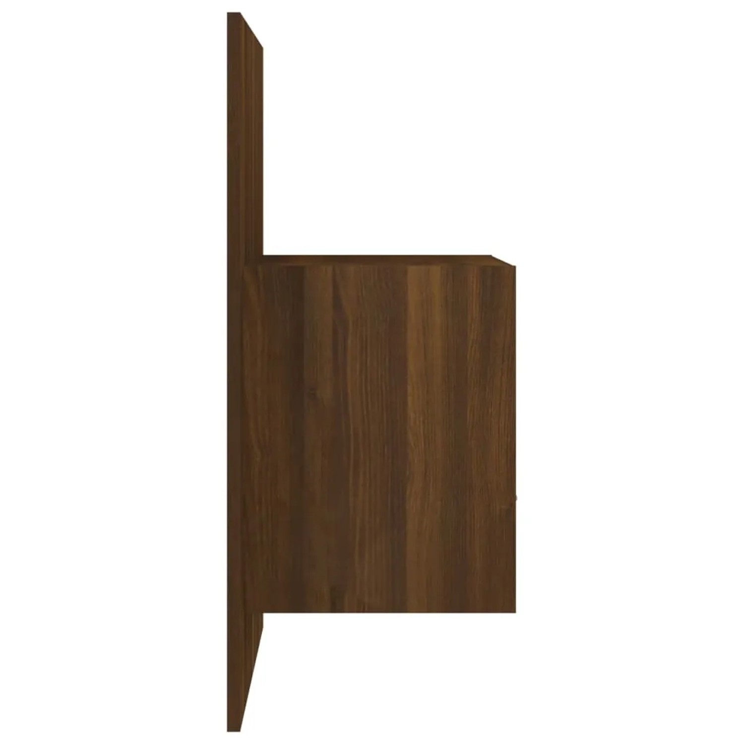 Wand-Nachttisch in Braun Eichen-Optik, Holzwerkstoff, zur Wandmontage.