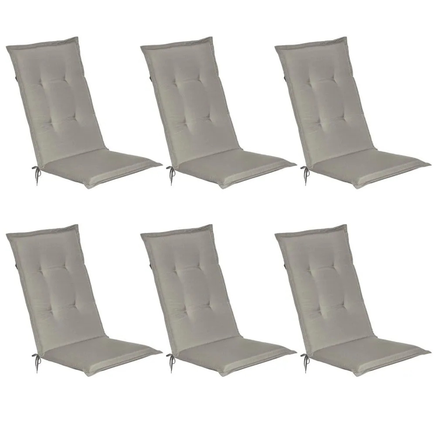 Beautissu Loft HL Hochlehner 120x50x6cm Hellgrau 6tlg