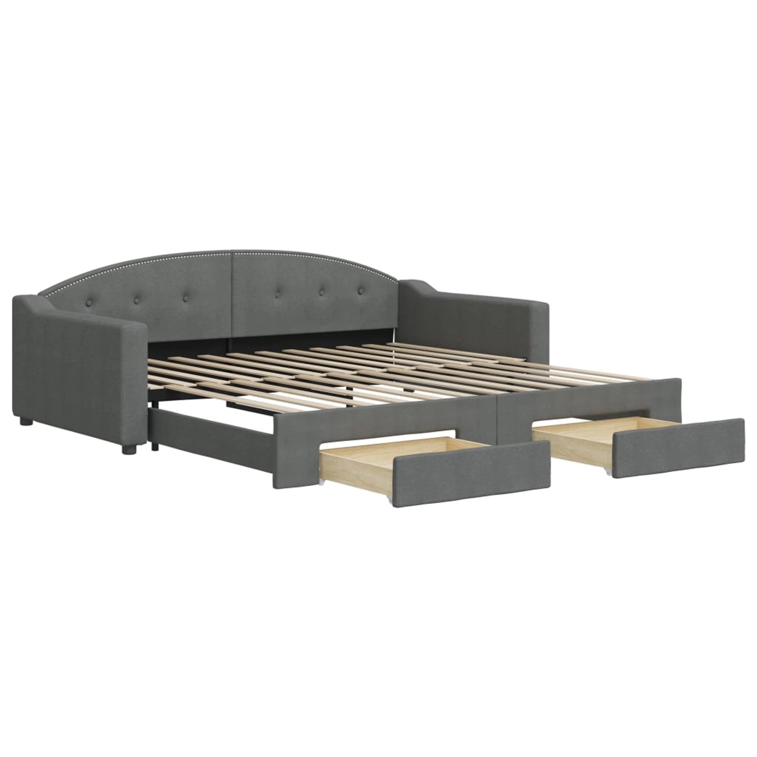 vidaXL Tagesbett Ausziehbar mit Schubladen Dunkelgrau 100x200 cm Stoff18997 günstig online kaufen