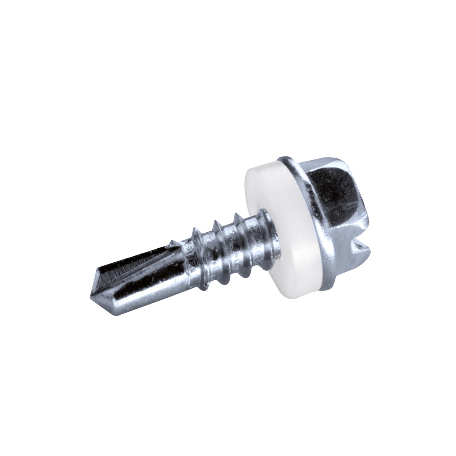 GOEBEL 500 Bohrschrauben 4,2 x 19,0 mm Stahl Verzinkt PA Scheibe Sechskant Längsschlitz