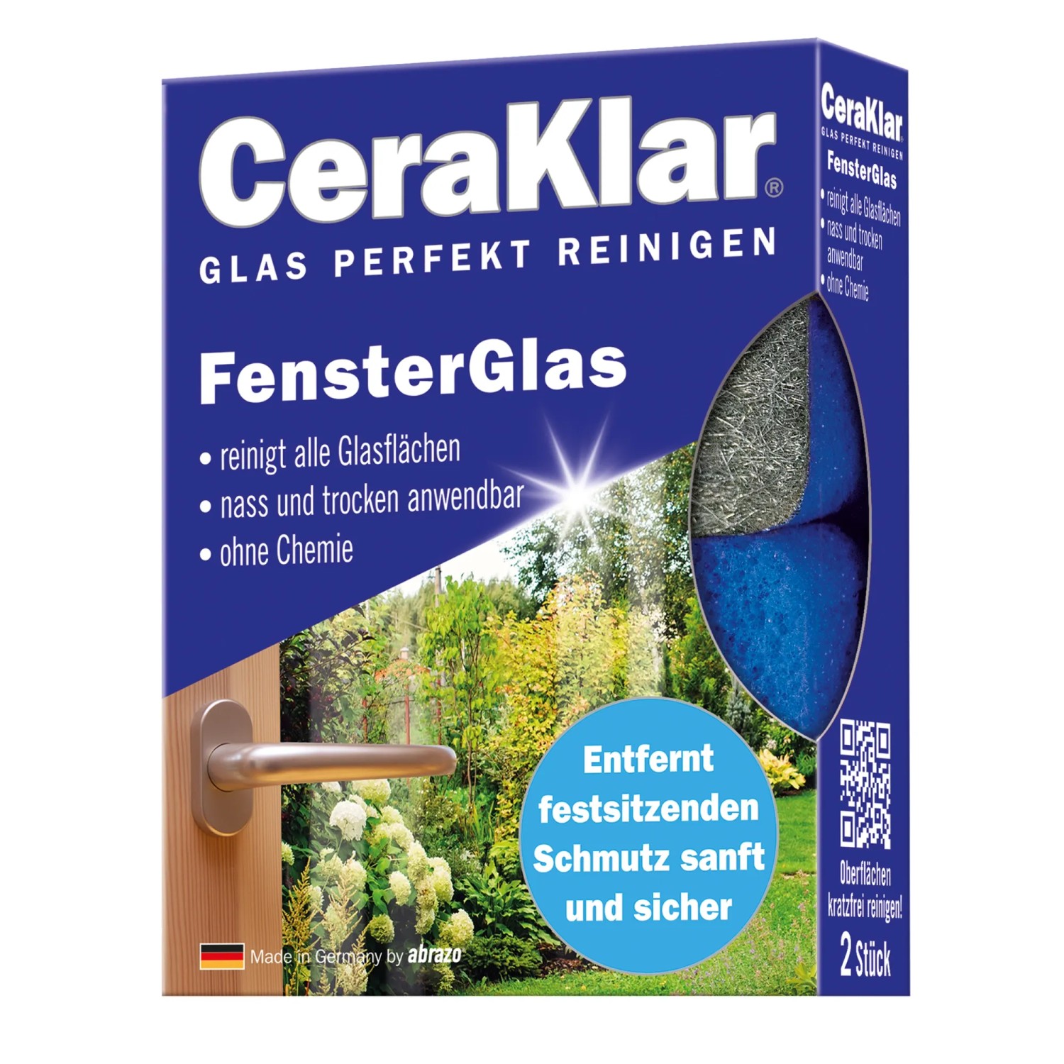 abrazo Schwämme CeraKlar FensterGlas 1 x 2 Stück