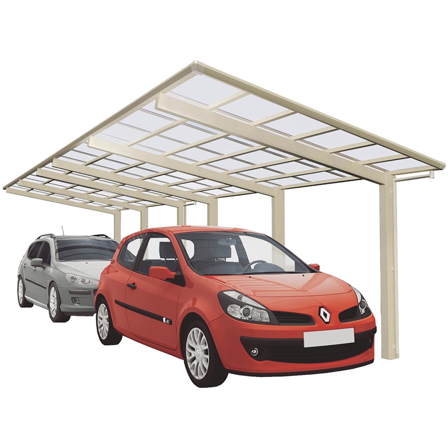 Ximax Carport Linea-110 Tandem Edelstahl-Look günstig online kaufen