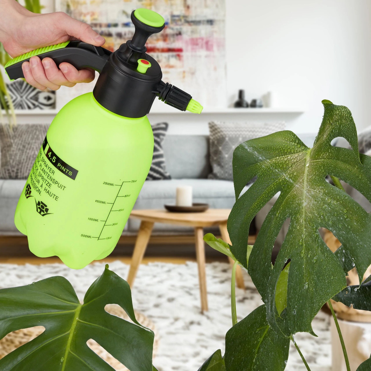 Relaxdays Drucksprüher Kunststoff Grün Verstellbare Düse 2 Liter 370 g_5