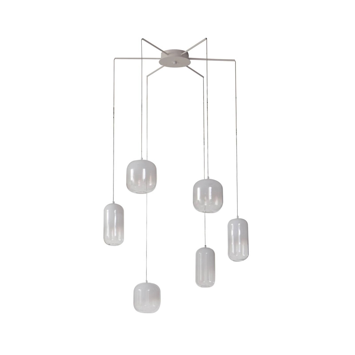 Lucande LED Avelina 10025885 Modern in Weiß aus Glas 6-flammig Wohnzimmerle günstig online kaufen
