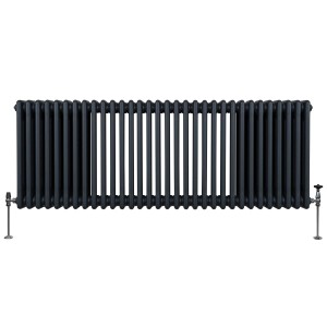 Anthrazitgrauer 3-Säulen Heizkörper, 600x1462mm, traditionelles Design für wohlige Wärme.