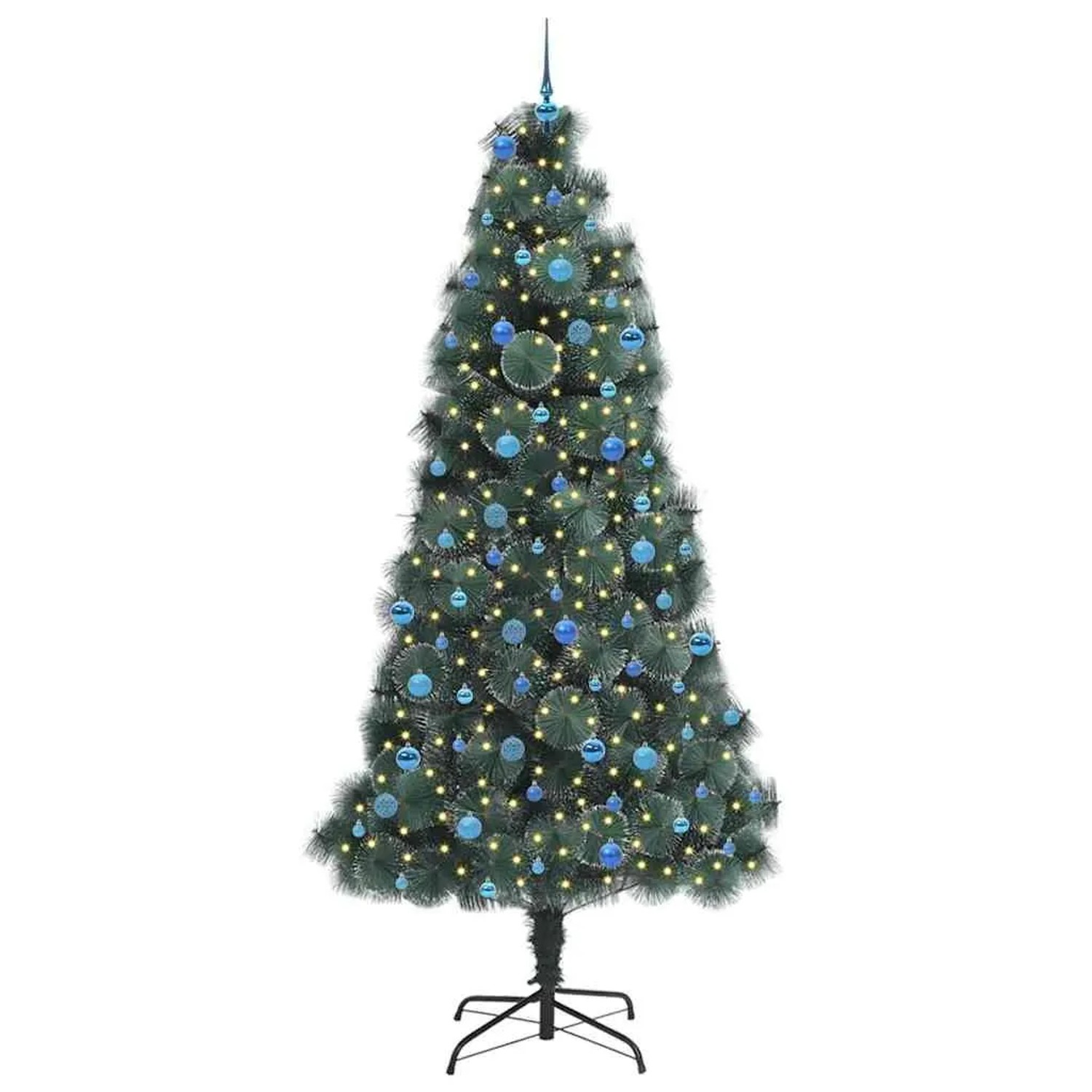 vidaXL Künstlicher Vorbeleuchteter Weihnachtsbaum mit Kugelset 240 cm 3396197