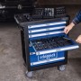 Scheppach Werkstattwagen TW1100 mit 71-teiligem Werkzeugset, blau/schwarz.