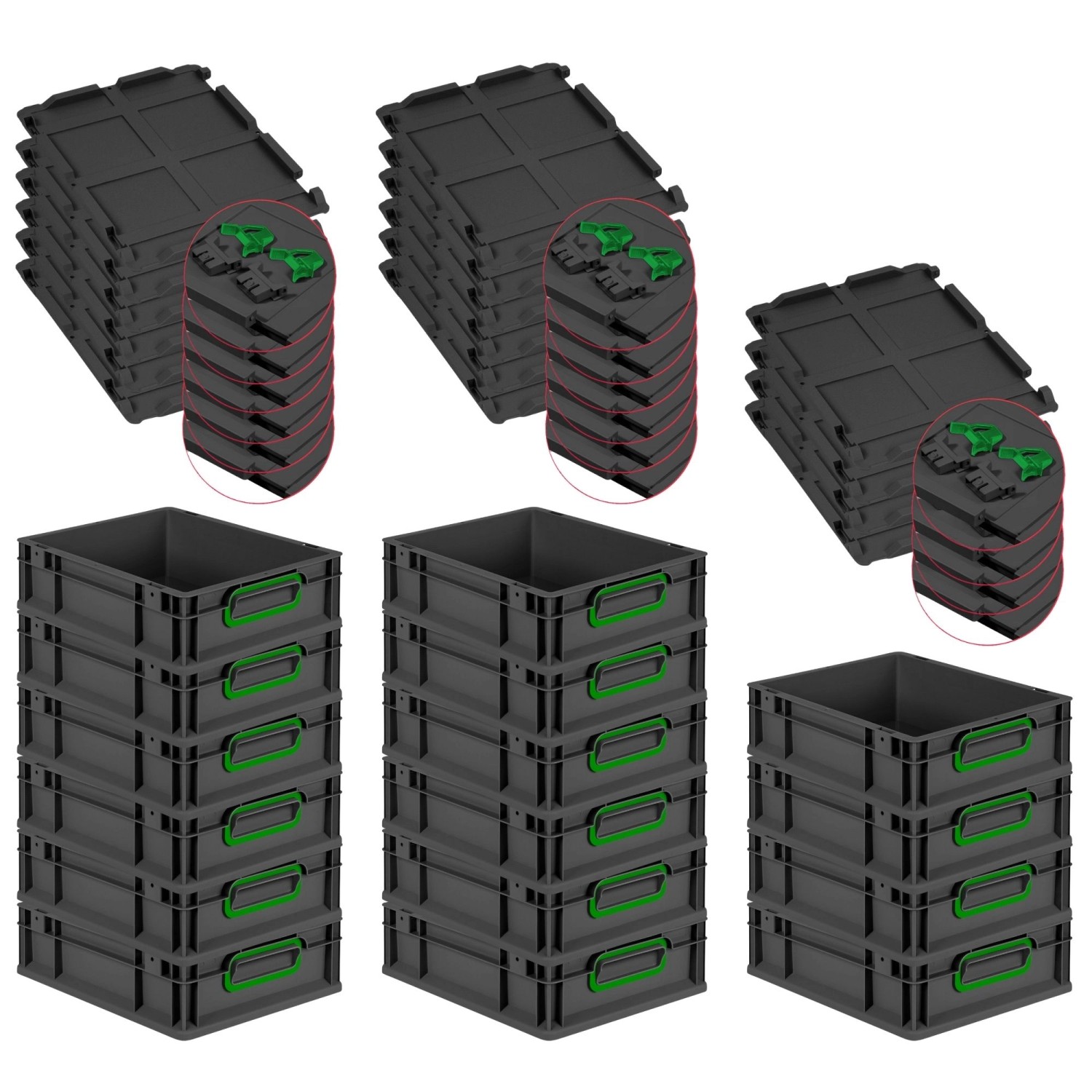 PROREGAL SuperSparSet 16x Eurobox Nextgen Color Mit Scharnierdeckel HxBxT 1 günstig online kaufen