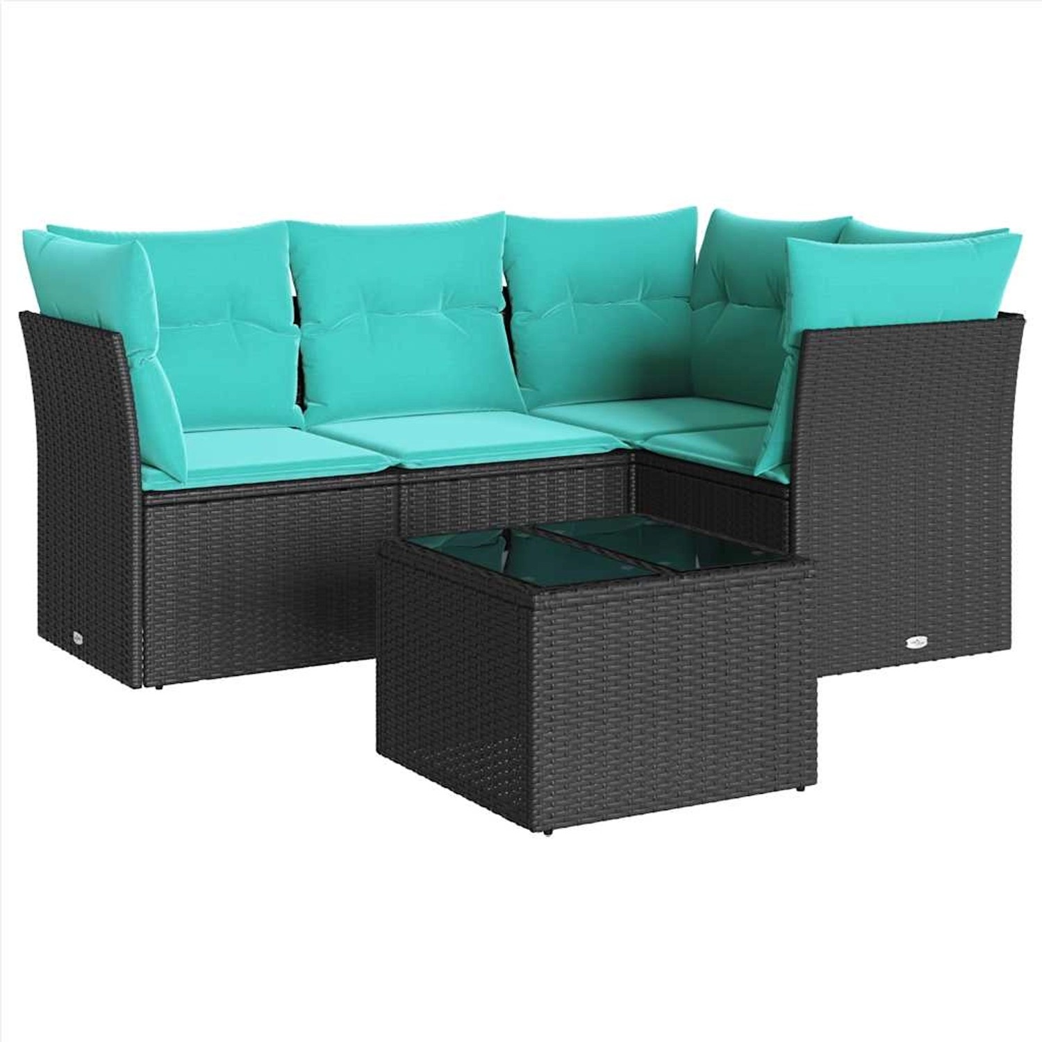 vidaXL 5-Tlg Garten-Sofagarnitur mit Kissen Schwarz Poly Rattan 3217587 günstig online kaufen