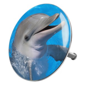 Sanilo Badewannenstöpsel mit Delphin-Motiv, Abflussstöpsel für Badewanne.