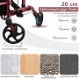 Costway Rollator Faltbar & Leicht Gehhilfe 6-Fach Höhenverstellbar Rot_5