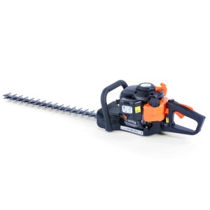 FUXTEC Benzin Heckenschere FX-MH126, schwarz-orange, mit langem 55 cm Schneidmesser. Kraftvoll für präzise Heckenpflege.