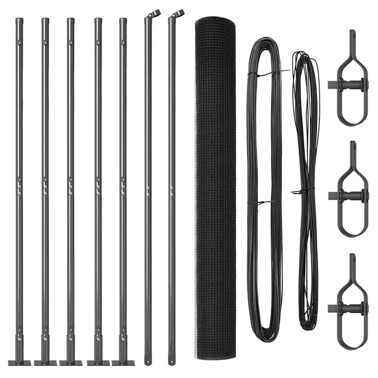 vidaXL Zaunpfosten Grau 10 x 1,4 m 25 x 25 mm Netz Stahl und PVC 3352529 günstig online kaufen