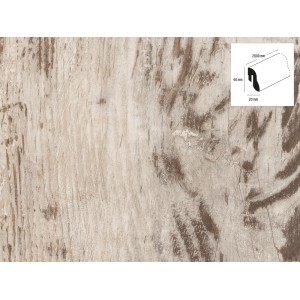 Sockelleiste Kiefer Fresco weiß, 60x20x2600 mm, mit Kabelkanal. Fußleiste im Holzdesign.