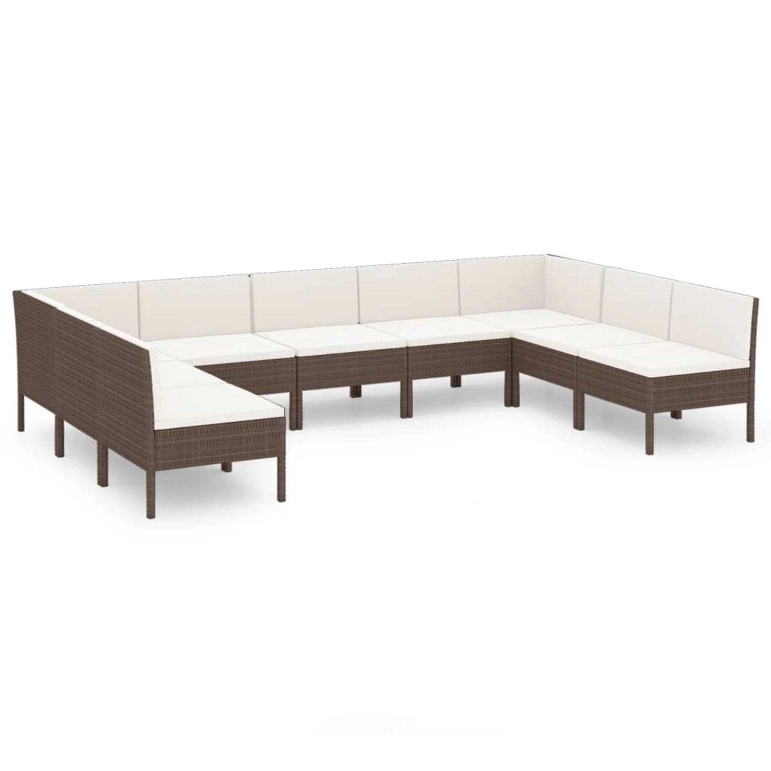 vidaXL 9-tlg Garten-Lounge-Set mit Auflagen Poly Rattan Braun Modell 12