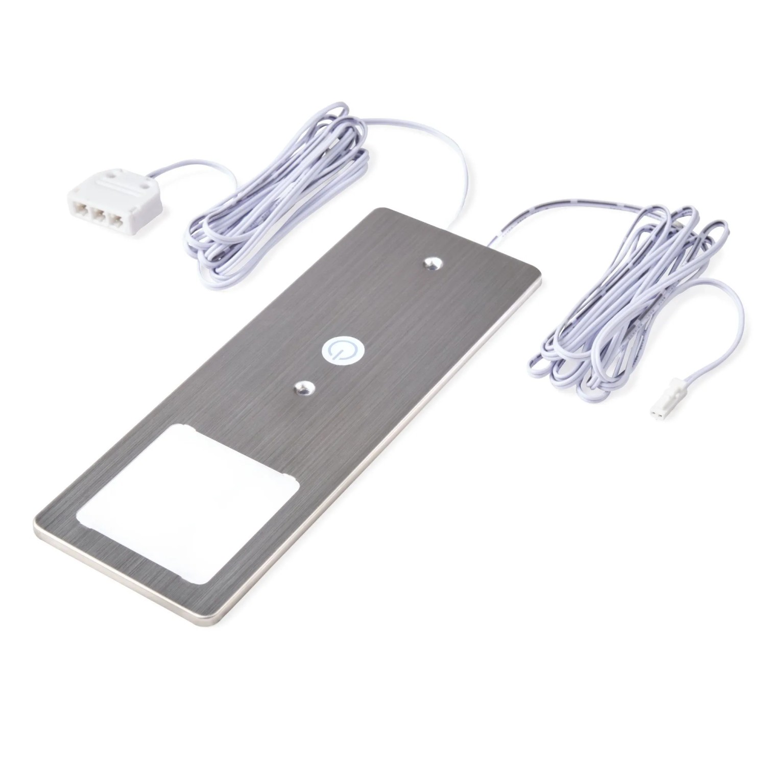 Kalb LED Unterbauleuchte 4er Set, dimmbar, Edelstahl gebürstet, mit Kabel und Stecker.