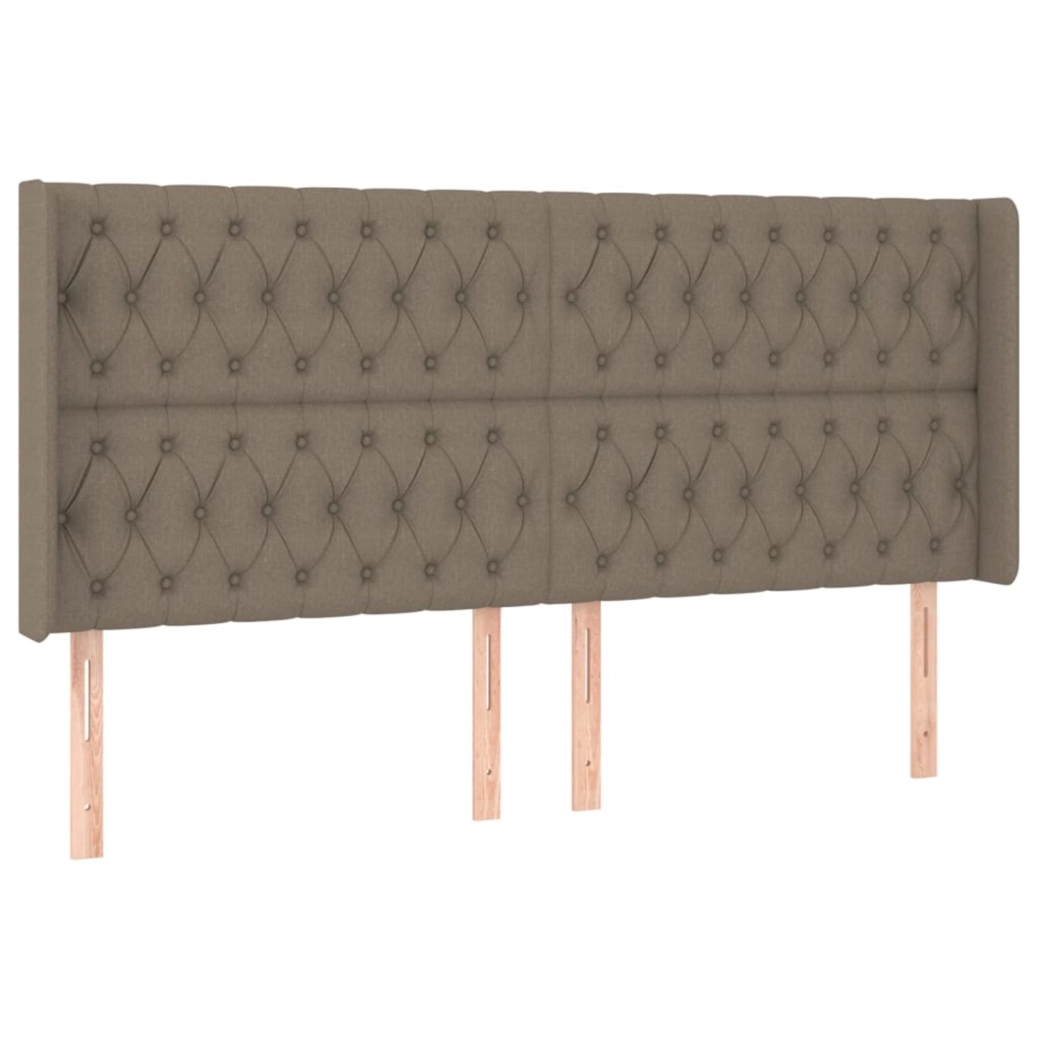 vidaXL LED Kopfteil Taupe 203x16x118/128 cm Stoff 3124410
