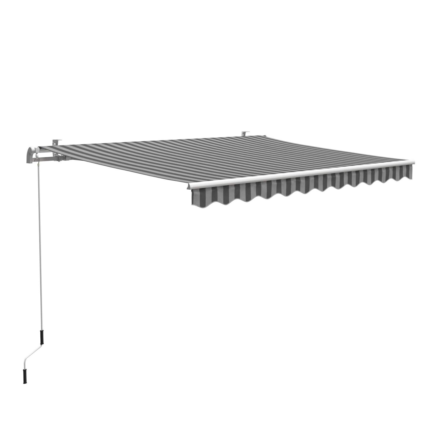 Gelenkarmmarkise Aventura 3x2m Grau-Weiß günstig online kaufen