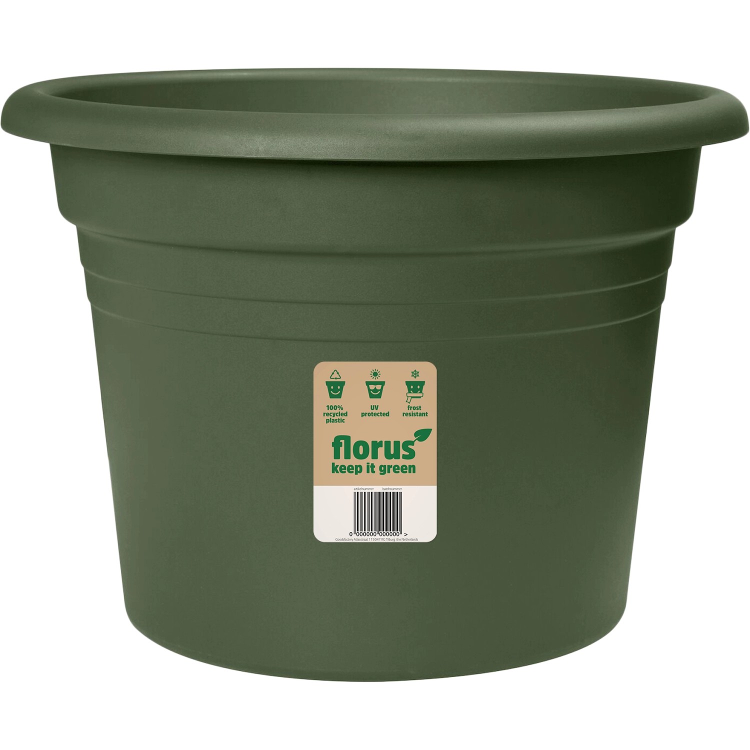 Florus Pflanztopf Mediterran Cilindro Ø 25 cm Grün
