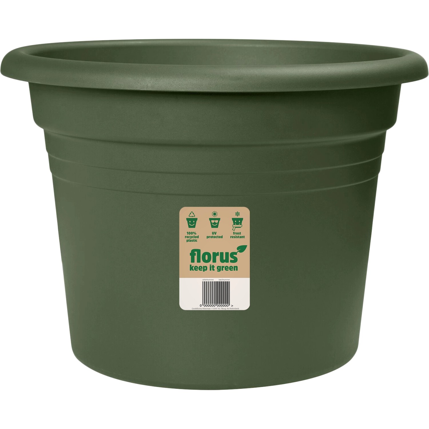 Florus Pflanztopf Mediterran Cilindro Ø 25 cm Grün günstig online kaufen