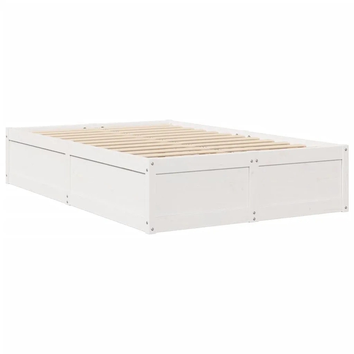 vidaXL Massivholzbett ohne Matratze Weiß 135x190 cm Kiefernholz 3282385 günstig online kaufen