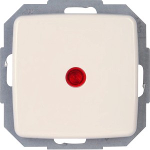 Kopp Kontrollschalter Rivo reinweiß mit roter Glimmlampe für Schalterprogramme.