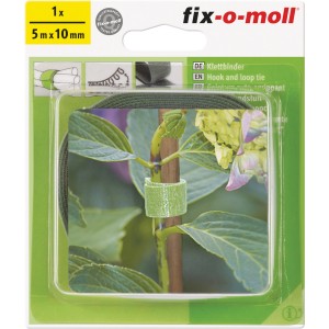Fix-o-moll Klett-Binder, grün, 5m x 10mm, zur Pflanzenbefestigung. Wiederverwendbares Klebeband.
