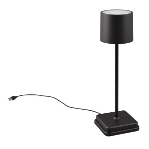 Schwarze Reality LED-Tischleuchte Fernandez, Akku-Tischlampe mit USB-Ladekabel.