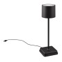 Schwarze Reality LED-Tischleuchte Fernandez, Akku-Tischlampe mit USB-Ladekabel.