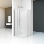 baliv Runddusche DUK-90.50R, 90x90 cm, Chrom, mit Pendeltüren und Abperleffekt.