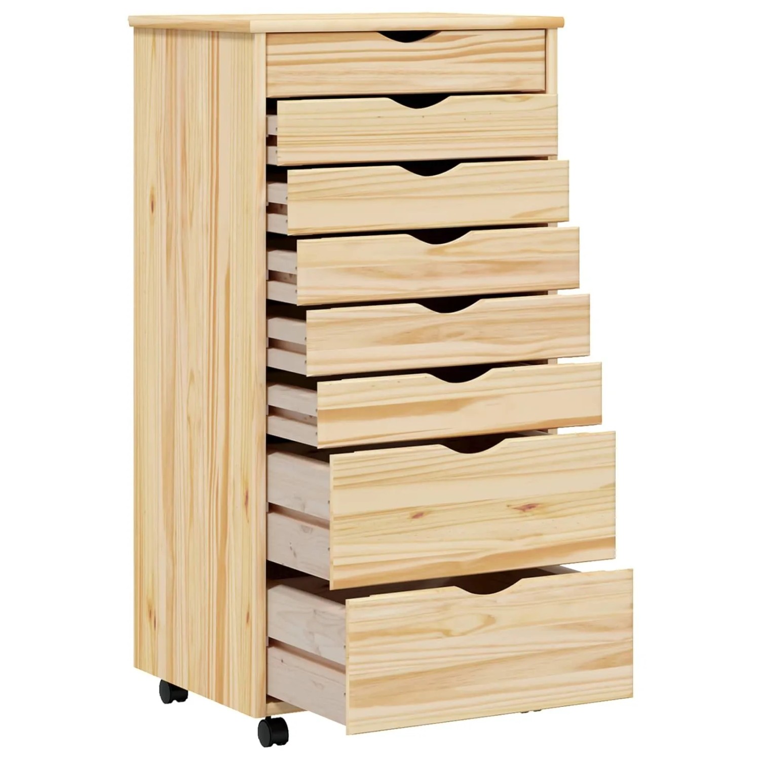 vidaXL Rollcontainer mit Schubladen MOSS Klarlack 53 x 39 x 103 cm 42032403_4