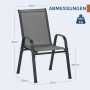 WOLTU 2er Set Stapelbare Gartenstühle Ergonomisch Wetterfest Grau_3