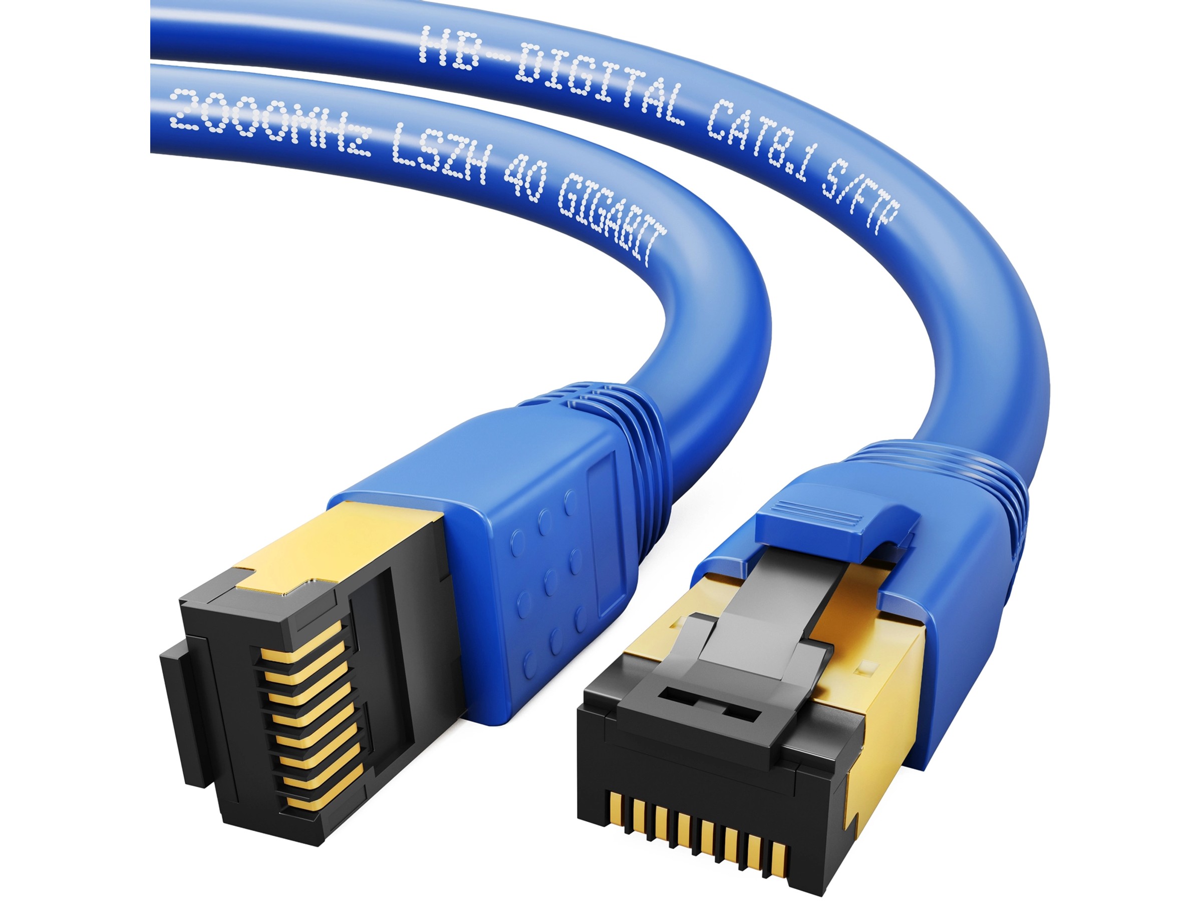 Cable Rj45 Cat 7 20m HB-DIGITAL Câble LAN RJ45 De 30 M Avec Câble Brut CAT 7 S/FTP – Certifié Blindé 100m