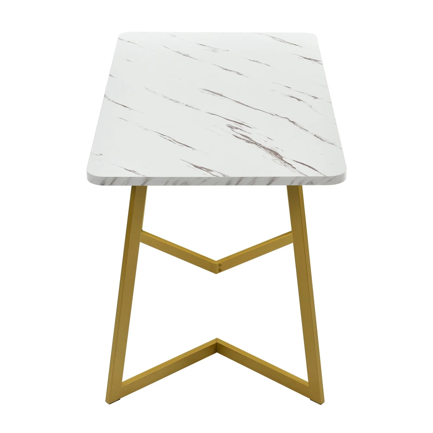 Merax Essgruppe 5-tlg mit 117x68cm Esstisch  4 Samtstühle Braun  Tischbeine Gold_10