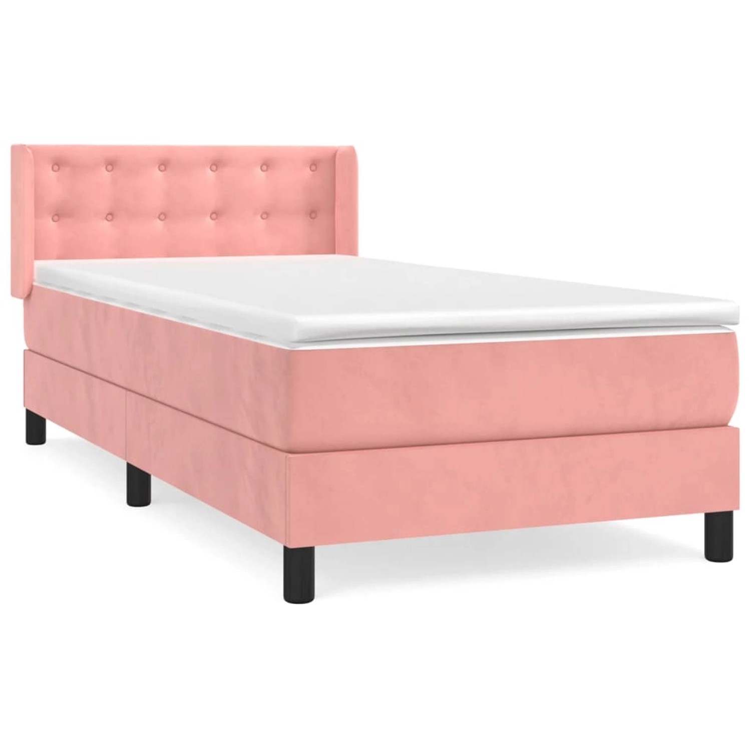 vidaXL Boxspringbett mit Matratze Rosa 100x200 cm Samt 3131188 günstig online kaufen