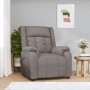 Elektrischer Relaxsessel in Taupe aus Stoff, verstellbare Rückenlehne und Fußstütze.