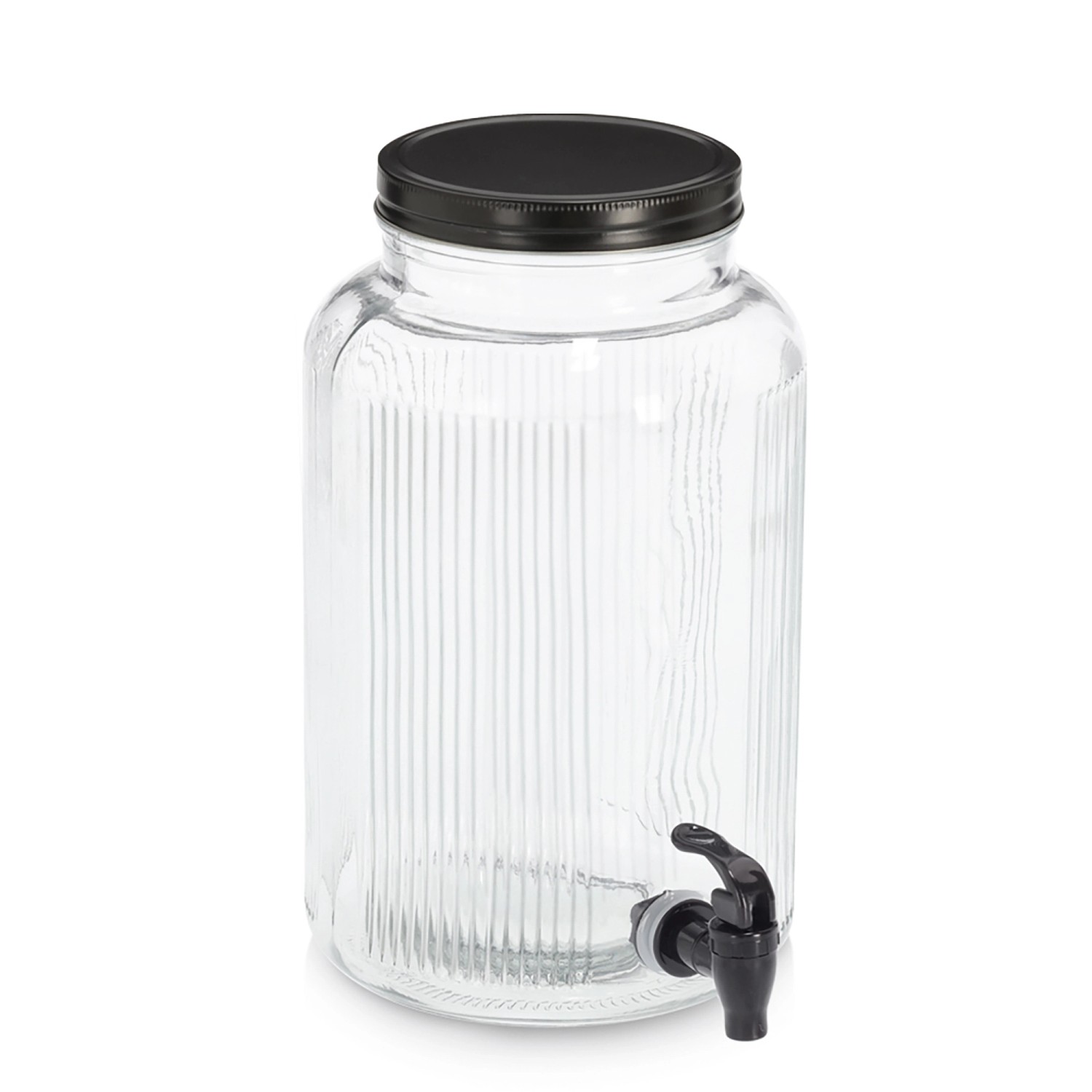 Zeller Getränkespender Glas/Metall 3,9 l Transparent-Schwarz günstig online kaufen