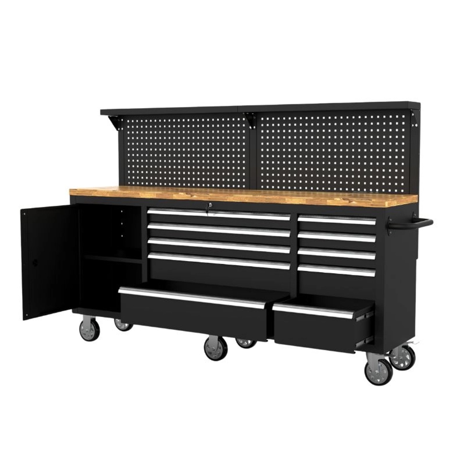 Galaflor Mobile Werkbank mit Lochwand und Arbeitsplatte 214 cm_2