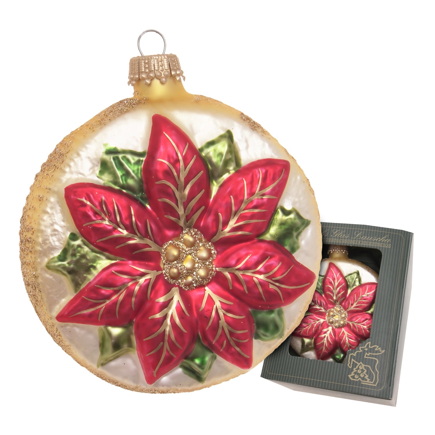 Krebs Glas Lauscha Weihnachtstern Taler 1-tlg. 8cm