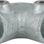 Eckstück 90° silber verzinkt für Stahlrohr, Ø 2,7 cm, zum Bau von Möbeln und Regalen.