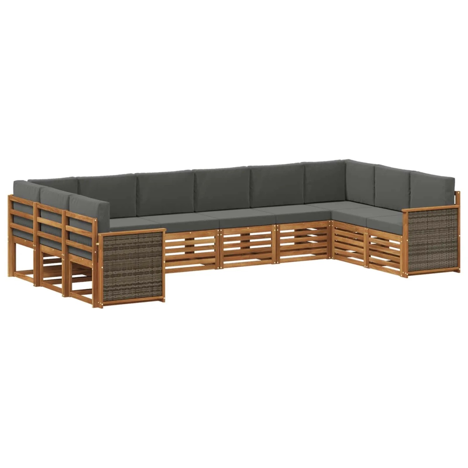 vidaXL Ecksofa Set mit Kissen 7 Stk Natur und Anthrazit 3384888