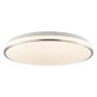 Weiße LED Deckenleuchte Avalis mit gebürstetem Aluminiumrahmen, Durchmesser 38 cm.