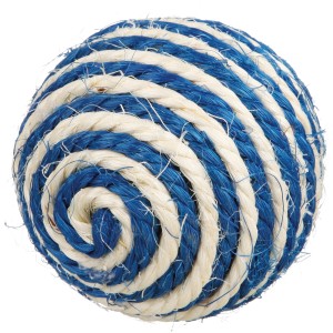 Jollypaw Sisal-Ball, ø 6 cm, blau-weiß, für Katzen. Katzenspielzeug zur Krallenpflege.