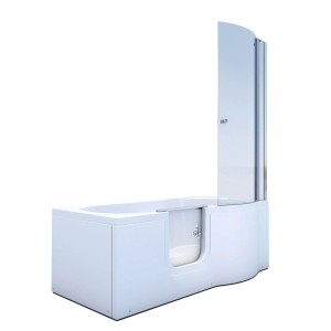 AcquaVapore Seniorendusche und Badewanne mit Tür, 170x85 cm, mit Duschabtrennung.