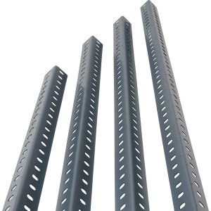 Graue Winkelprofile (250 cm) für Regale mit Schraubsystem. Metall, einfache Montage.