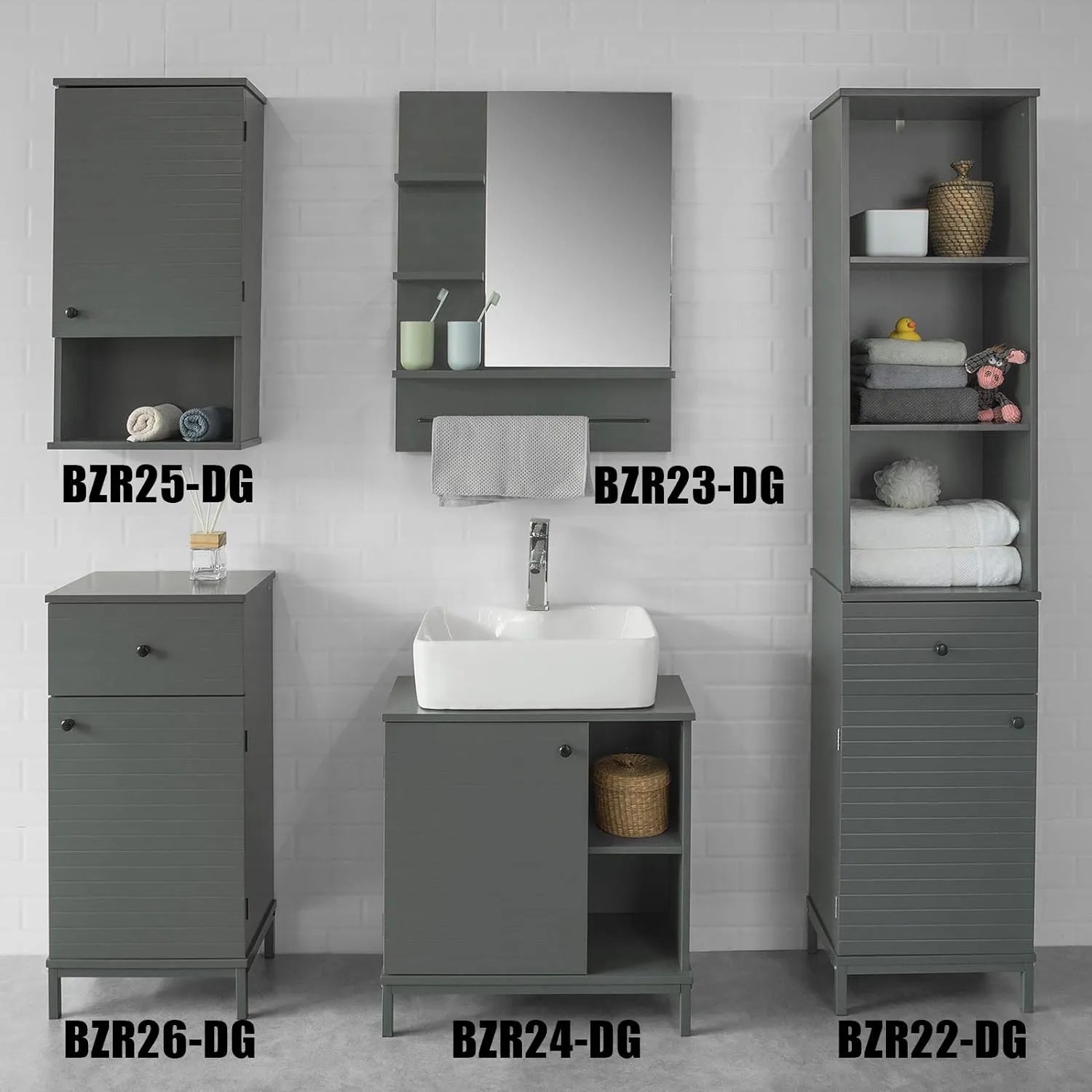 Schweberegal Wandschublade Hängeschrank | Wandregal | Schwarz | FRG43-L-SCH