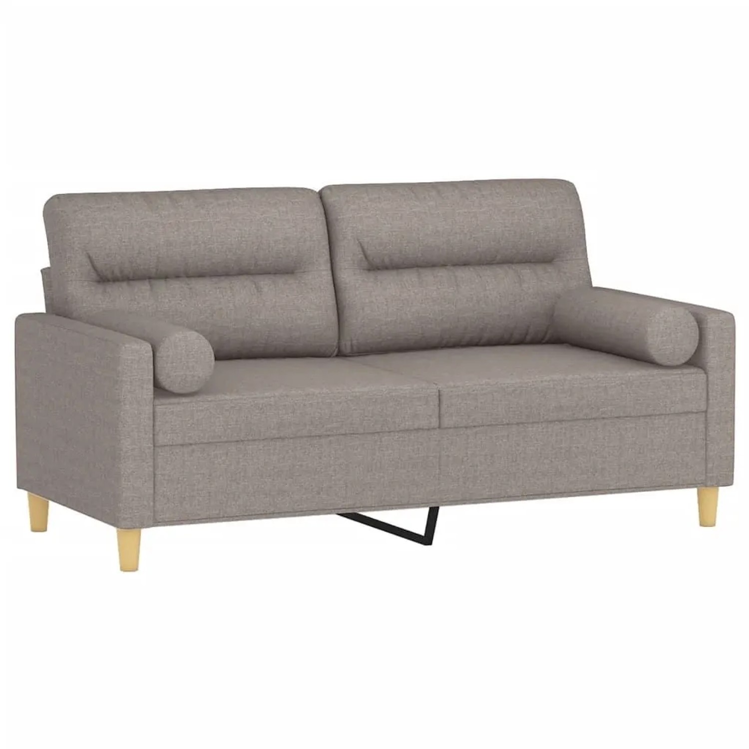 vidaXL 2-Sitzer-Sofa mit Zierkissen Taupe 140 cm Stoff 3200828